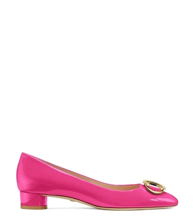 Stuart Weitzman Anicia 25 In Peonia Hot Pink Patent Leather