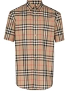 Burberry Caxton Vintage Check Print Shirt In Brown