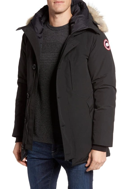 Canada Goose Chateau Fusion Fit Parka With Genuine Coyote Fur Trim In Black