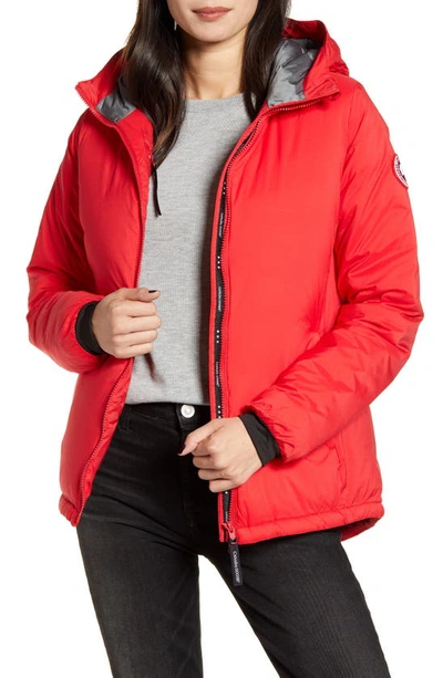 Canada Goose Camp Down Hooded Water Resistant Jacket In Red
