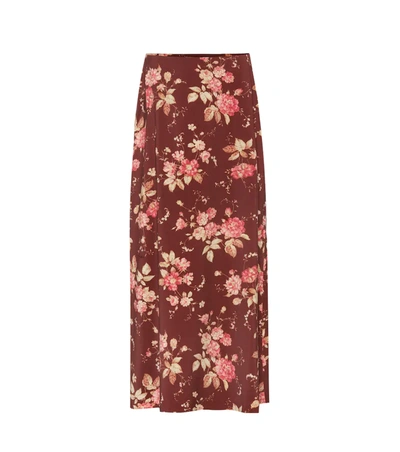 Zimmermann Floral-print Wool-blend Twill Maxi Skirt