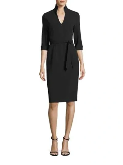 Black Halo Madeline Tie-front Sheath Dress In Black