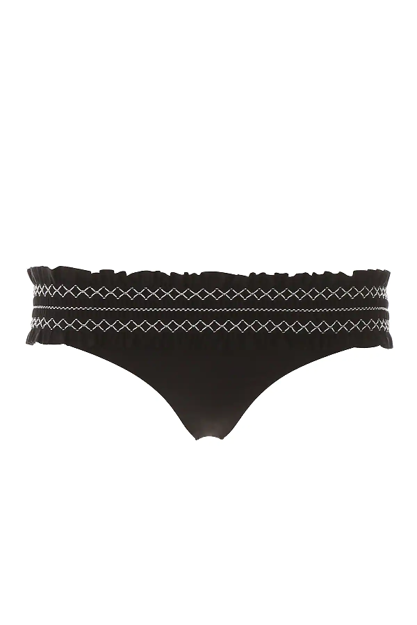 black smocked bikini