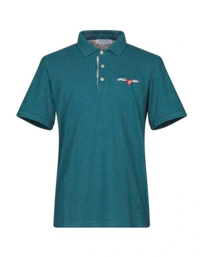 Trussardi Polo Shirts In Deep Jade