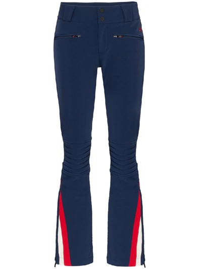 Perfect Moment Flared Stripe Detail Ski Trousers In Blue