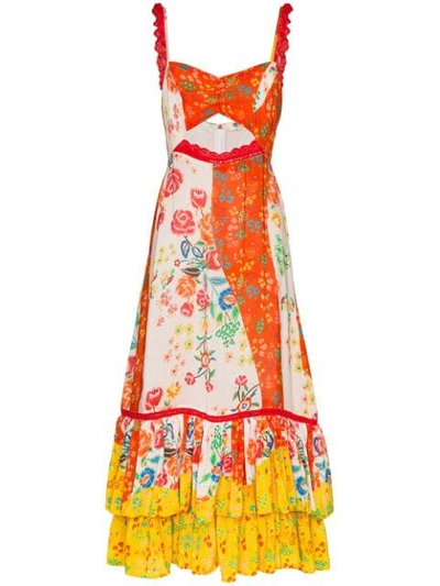 All Things Mochi Alejandra Floral Print Dress In Red
