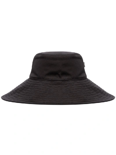 Ganni Logo Patch Bucket Hat In Black