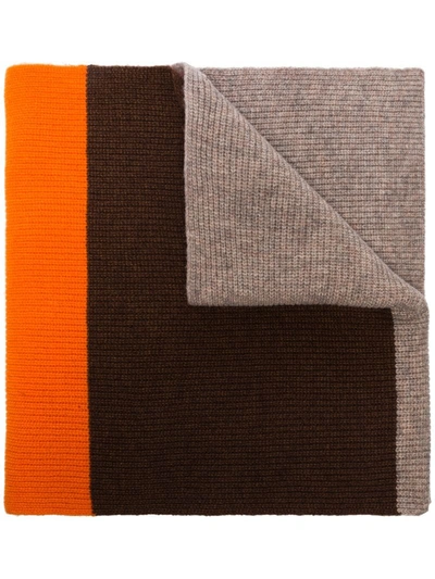 Ganni Multicoloured Colour Block Wool Scarf