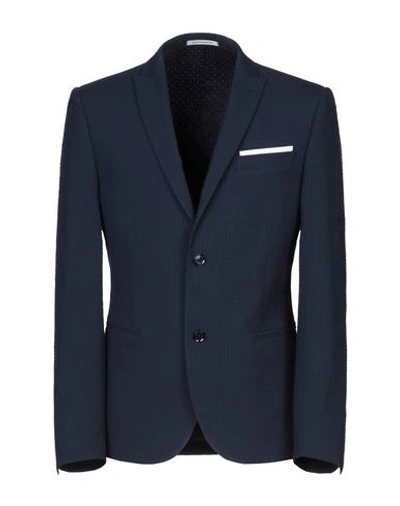 Grey Daniele Alessandrini Suit Jackets In Dark Blue