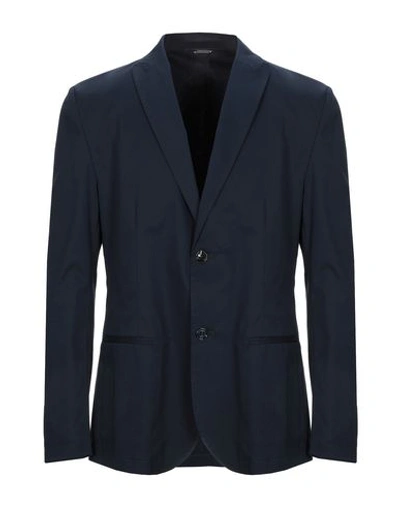 Grey Daniele Alessandrini Suit Jackets In Dark Blue