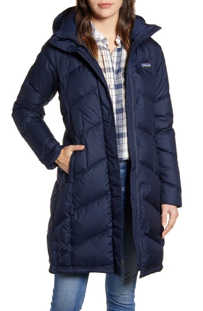 Patagonia Down With It Hooded Down Parka In New Navy