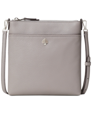 Kate Spade Small Polly Leather Crossbody Bag In True Taupe/sliver | ModeSens