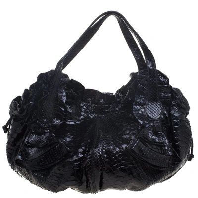 Pre-owned Valentino Garavani Black Python Hobo