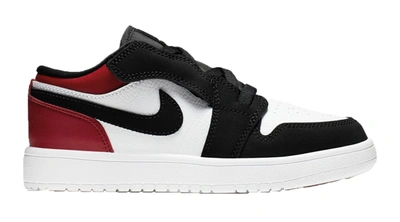 Pre-owned Jordan 1 Low Alt Black Toe (ps) In White/black-gym Red