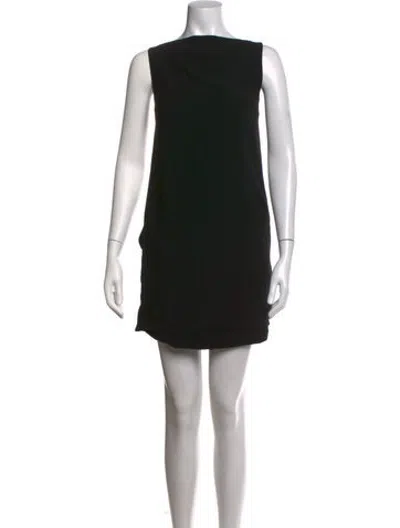 Pre-owned 16arlington Bateau Neckline Mini Dress In Black