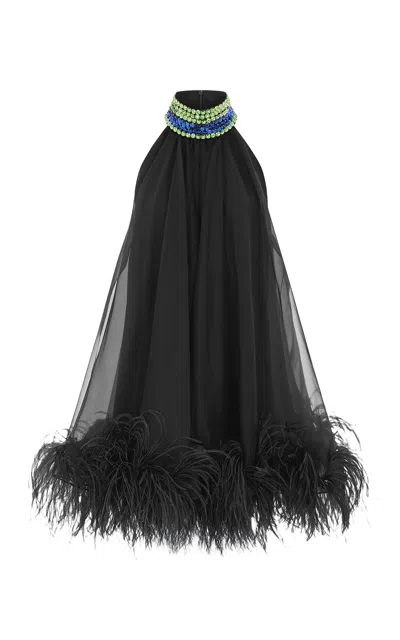 16arlington Cindy Silk Mini Dress In Black