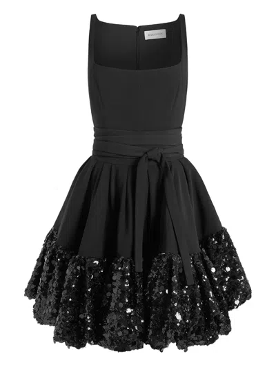 16arlington Drina Sequin Belted Mini Dress In Black