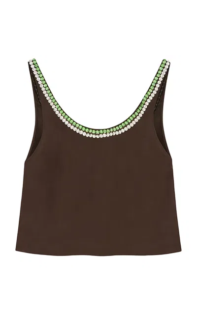16arlington Pippin Embroidered Top In Brown