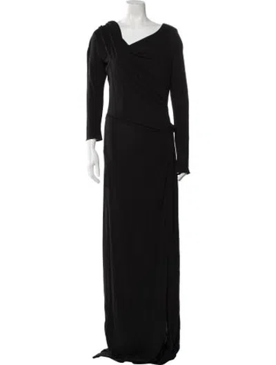 Pre-owned 16arlington V-neck Long Dress In Black