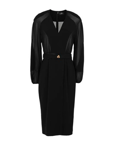 Elisabetta Franchi Midi Dress In Black