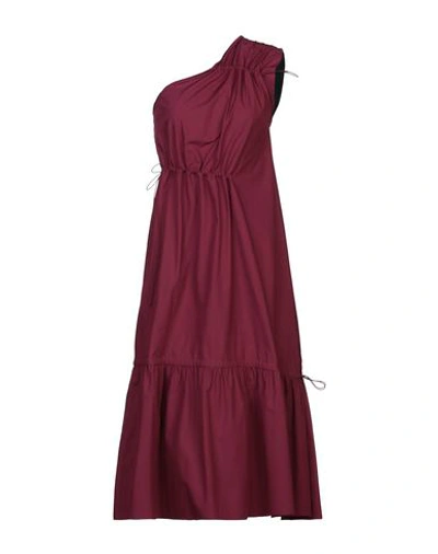 Tela 3/4 Length Dresses In Maroon
