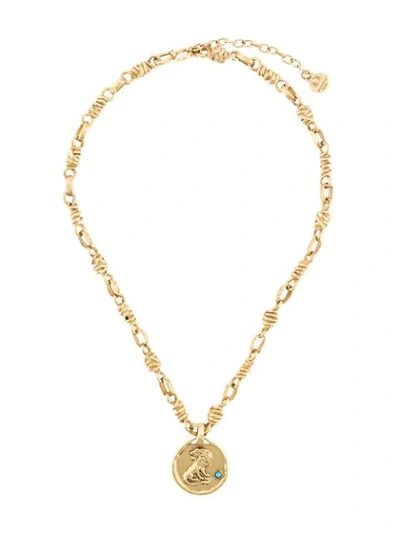 Goossens Talisman Leo Medal Necklace In Gold