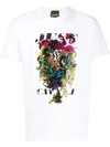 Just Cavalli Abstract-print Logo T-shirt In White