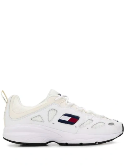 Tommy Jeans Leather Lace-up Sneakers In White