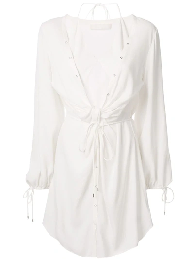 Dion Lee Twist Placket Tunic Dress In White