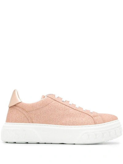 Casadei Glitter Sneakers In Pink