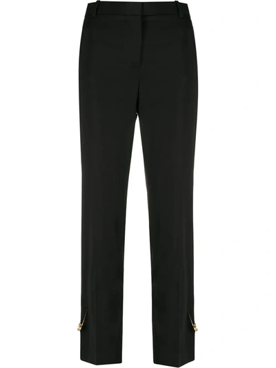 Versace Stretch Wool Gabardine Cigarette Pants In Black