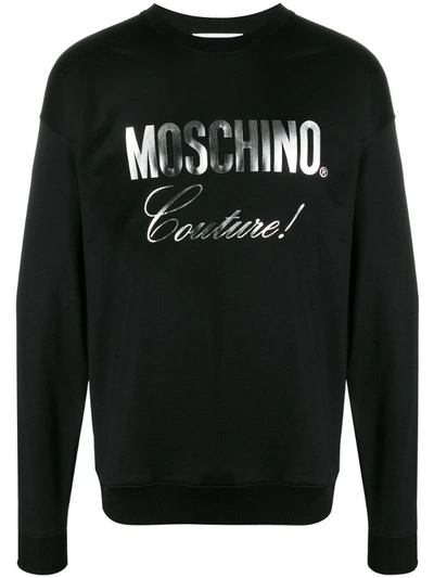 Moschino Logo Print Sweatshirt In Black