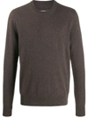 Maison Margiela Knitted Jumper In Brown