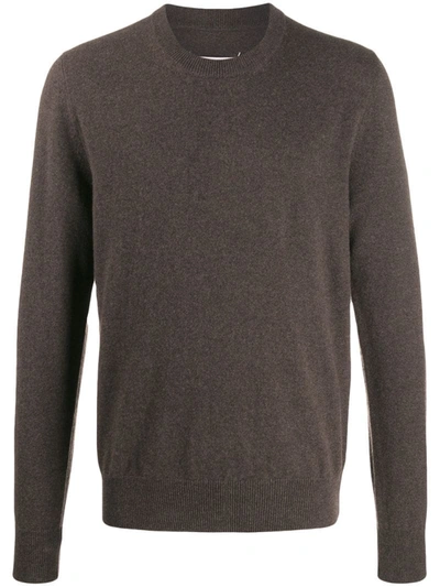 Maison Margiela Knitted Jumper In Brown