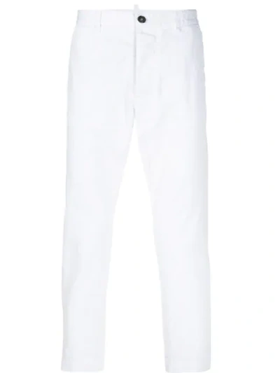 Dsquared2 White Cropped Chino Trousers