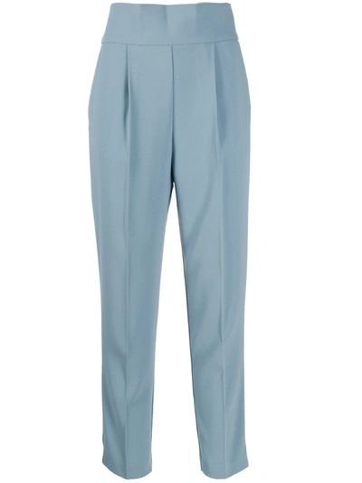 Pinko 1g14ud 7624 Blue Trousers With A High Waist, Ankle