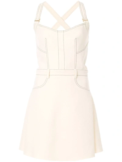 Dion Lee Stitched Mini-dress In White