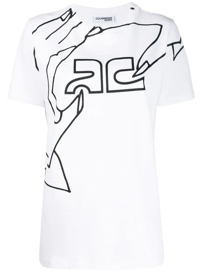 Courrèges Graphic-print T-shirt In White