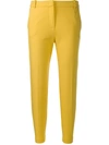 Pinko Slim-fit Cropped Trousers In Yellow