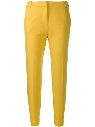 Pinko Slim-fit Cropped Trousers In Yellow