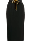 Aalto Drawstring Waist Pencil Skirt In Black