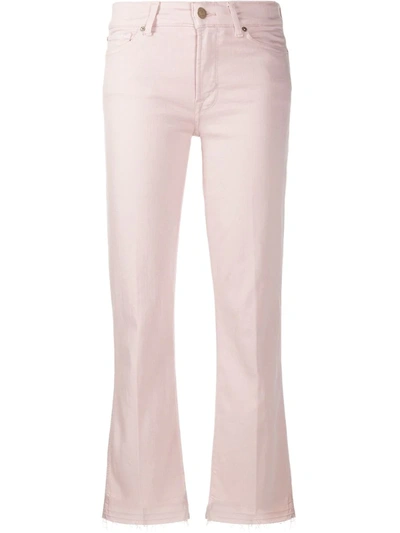 7 For All Mankind Cropped Flared Jeans In Pink