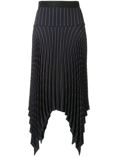 Dion Lee Pinstriped Pleated Skirt In Black