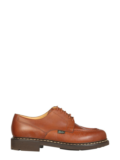 Paraboot Exposed-stitched Leather Shoes In Brown