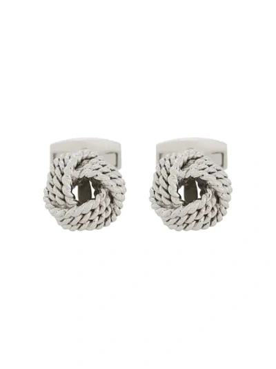 Tateossian Knot Cable Cufflinks In Silver