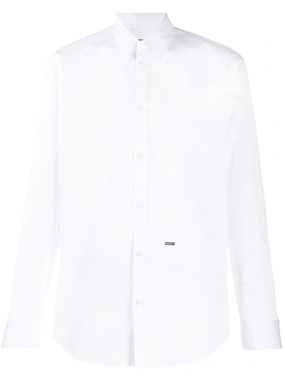 Dsquared2 Embroidered-logo Detail Shirt In White