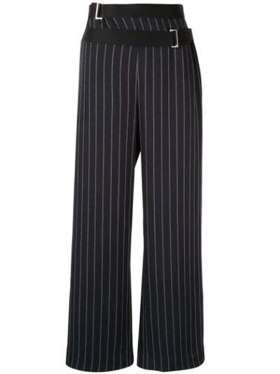 Dion Lee Pinstriped Wide-leg Trousers In Black