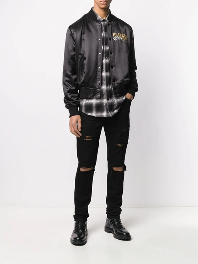 Amiri Ripped Slim-fit Jeans In Black