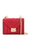 Michael Kors Small Whitney Quilted Chevron Shoulder Bag In Red