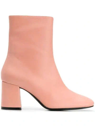Nicole Saldaã±a Block Heel Ankle Boots In Pink